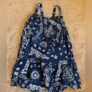 GAP Kids Navy and White Paisley Dress